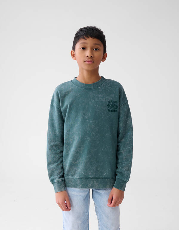 Washed Artwork Pullover Dunkelblau SHOEBY BOYS