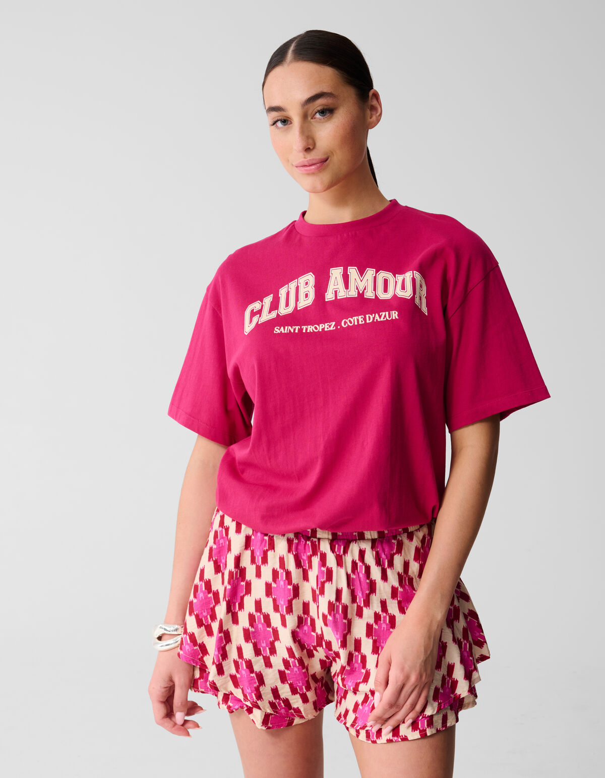 Club Amour T-shirt Rosa/Rot SHOEBY WOMEN
