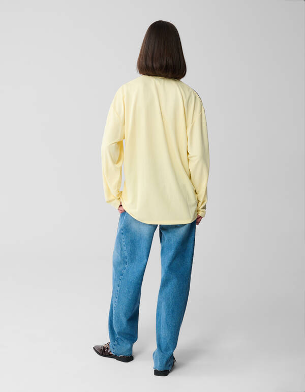 Oversized Baseball-Langarmtop Hellgelb SHOEBY WOMEN