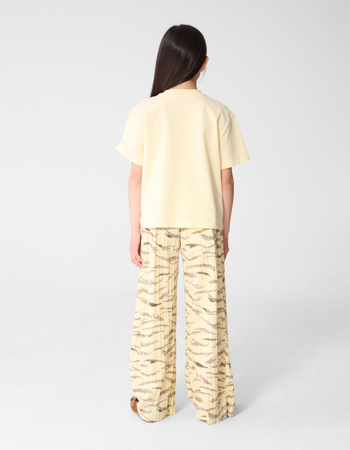 Tiger Plissee Weite Hose Hellgelb SHOEBY GIRLS