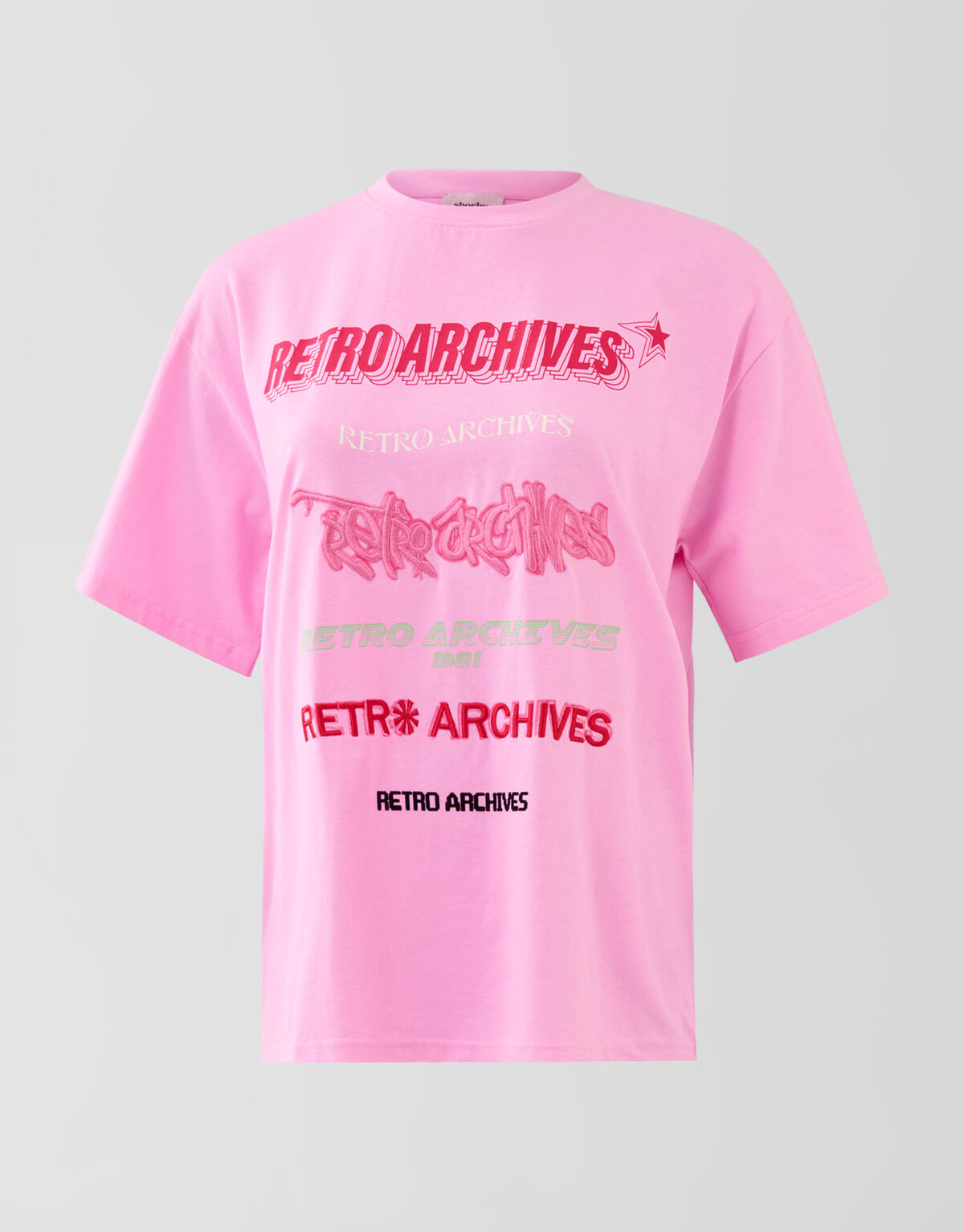 Retro-T-Shirt Rosa SHOEBY WOMEN