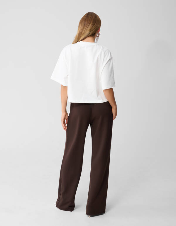 Cropped Boxy Fit T-Shirt Wei&szlig; SHOEBY WOMEN