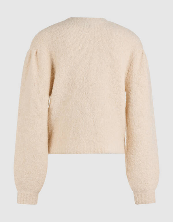 Teddy Knit Cardigan Off-White SHOEBY WOMEN