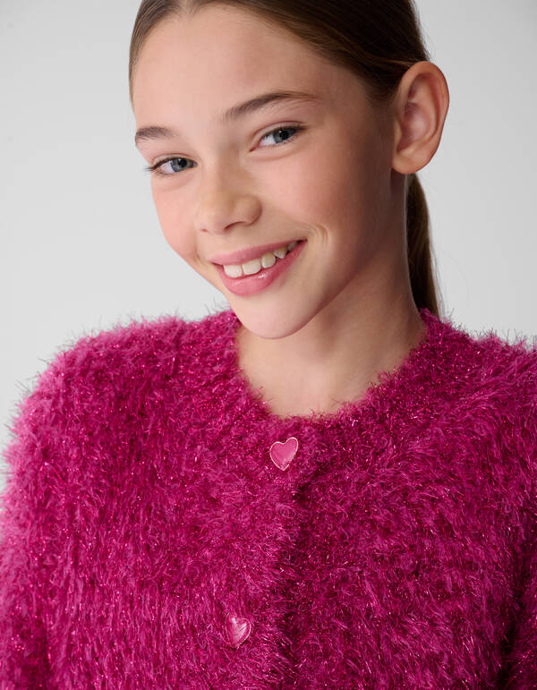 Fluffy Glitter Weste Dunkelrosa SHOEBY GIRLS