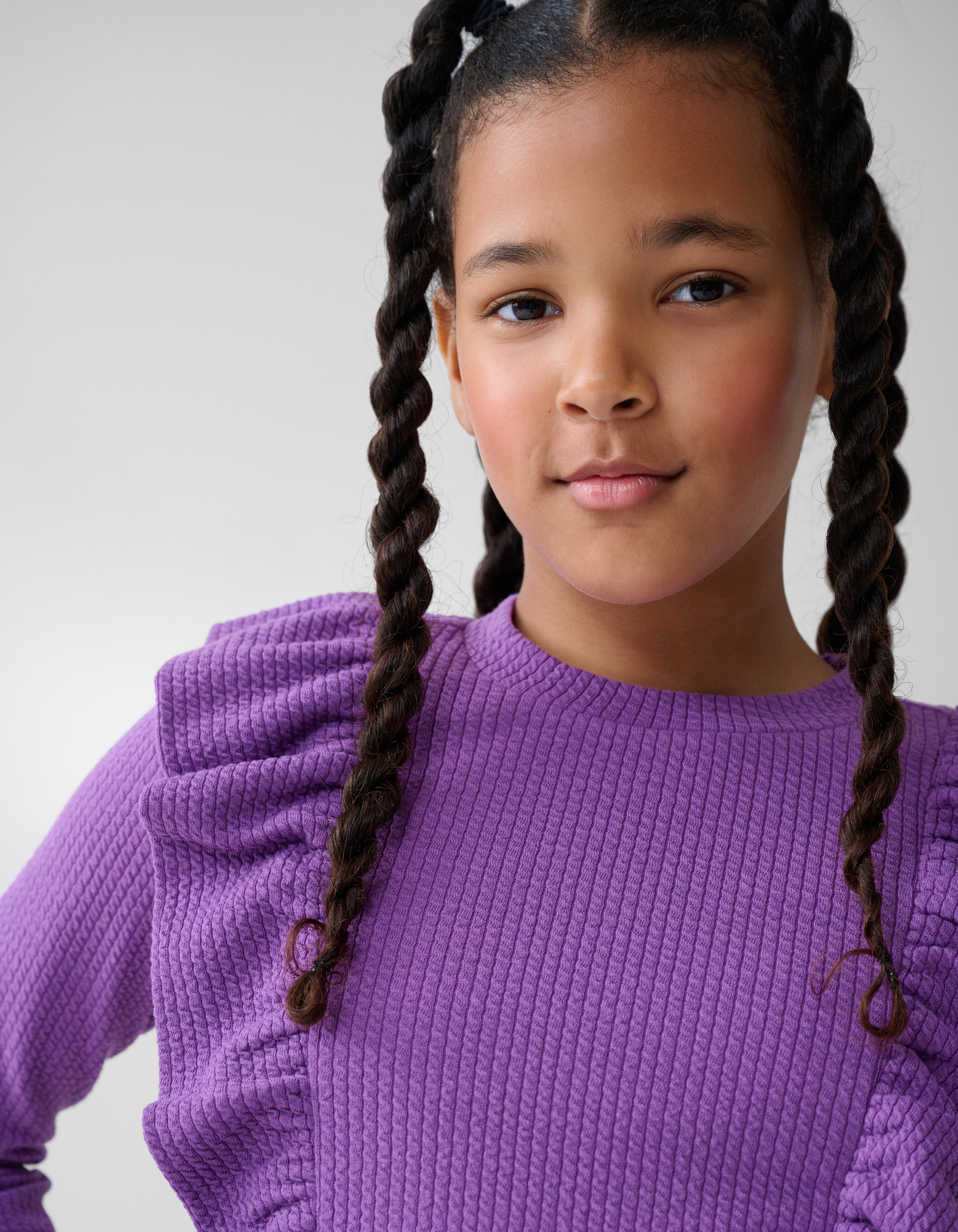 Kabel Ruffle Longsleeeve Top Lila SHOEBY GIRLS