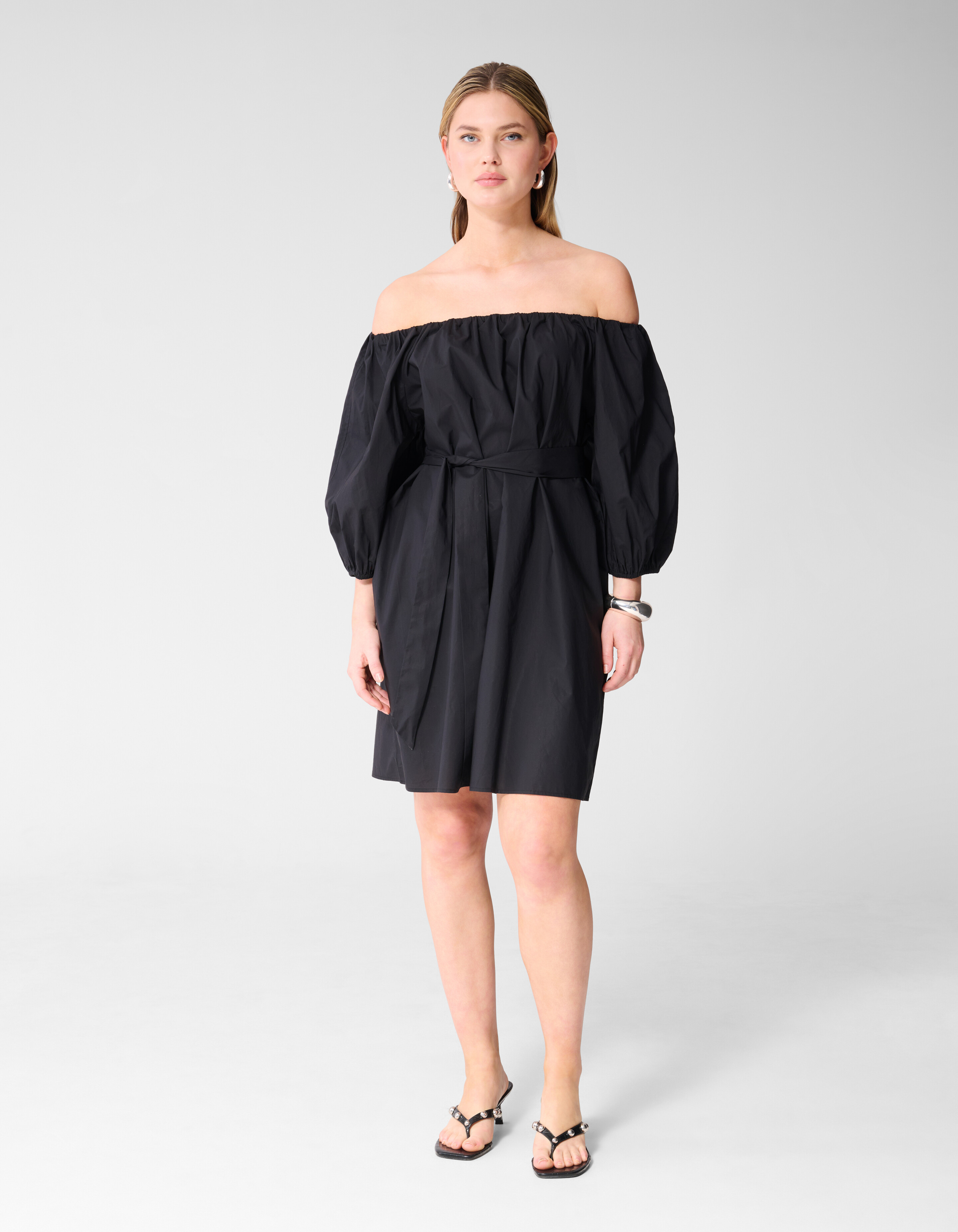Schulterfreie Mini-Kleid Schwarz SHOEBY WOMEN
