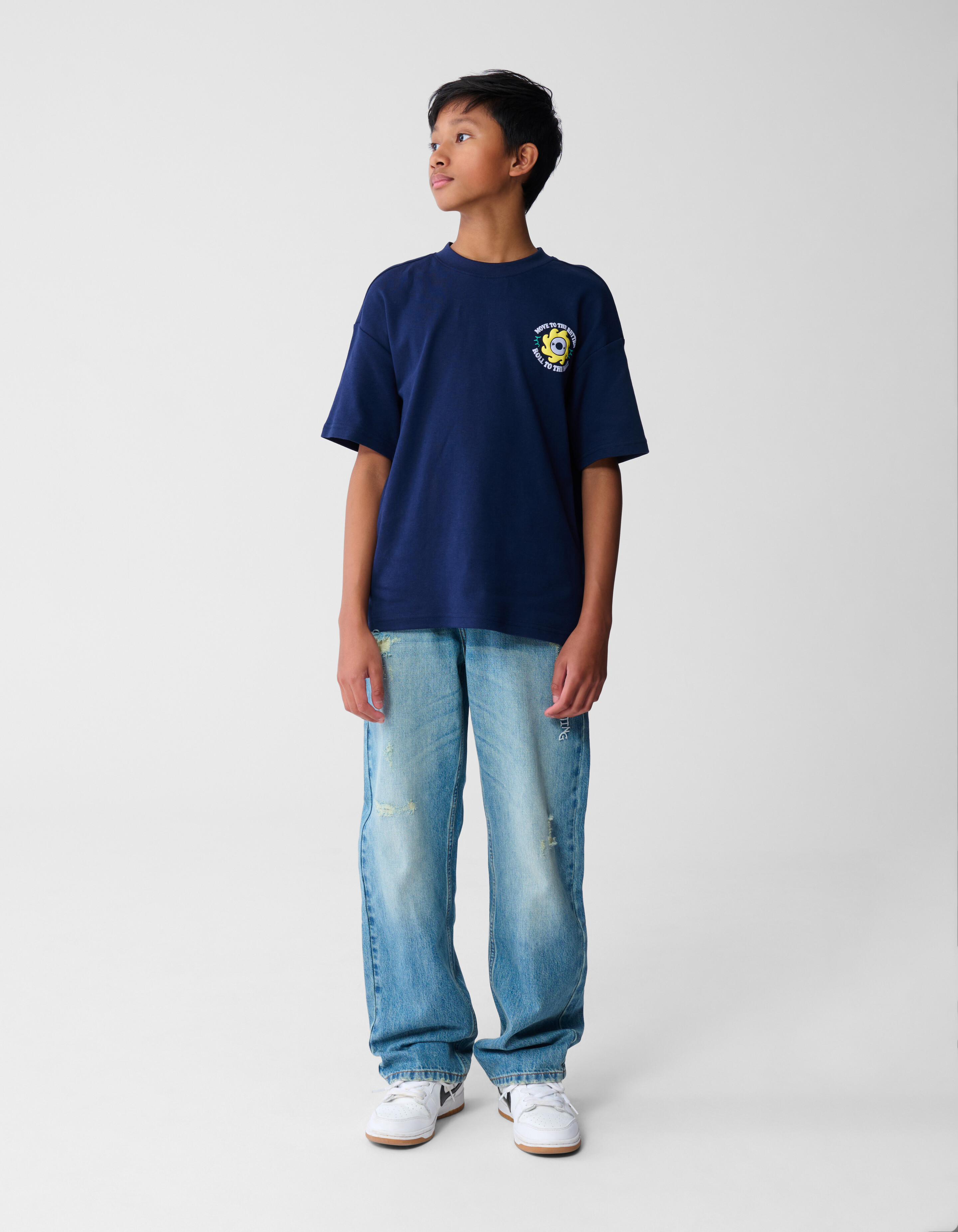 Rhythmus-Kunstwerk-T-Shirt Dunkelblau SHOEBY BOYS
