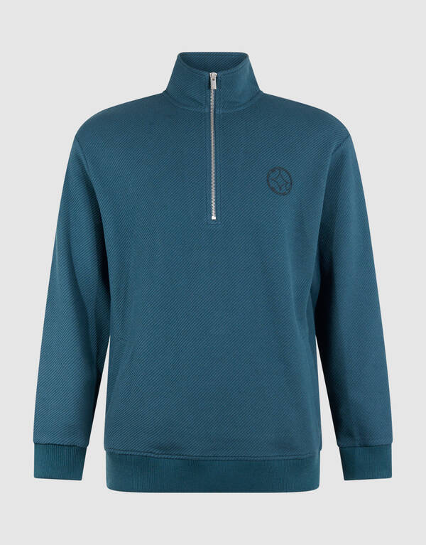 Halb-Zip-Pullover, dunkelgr&uuml;n SHOEBY MEN