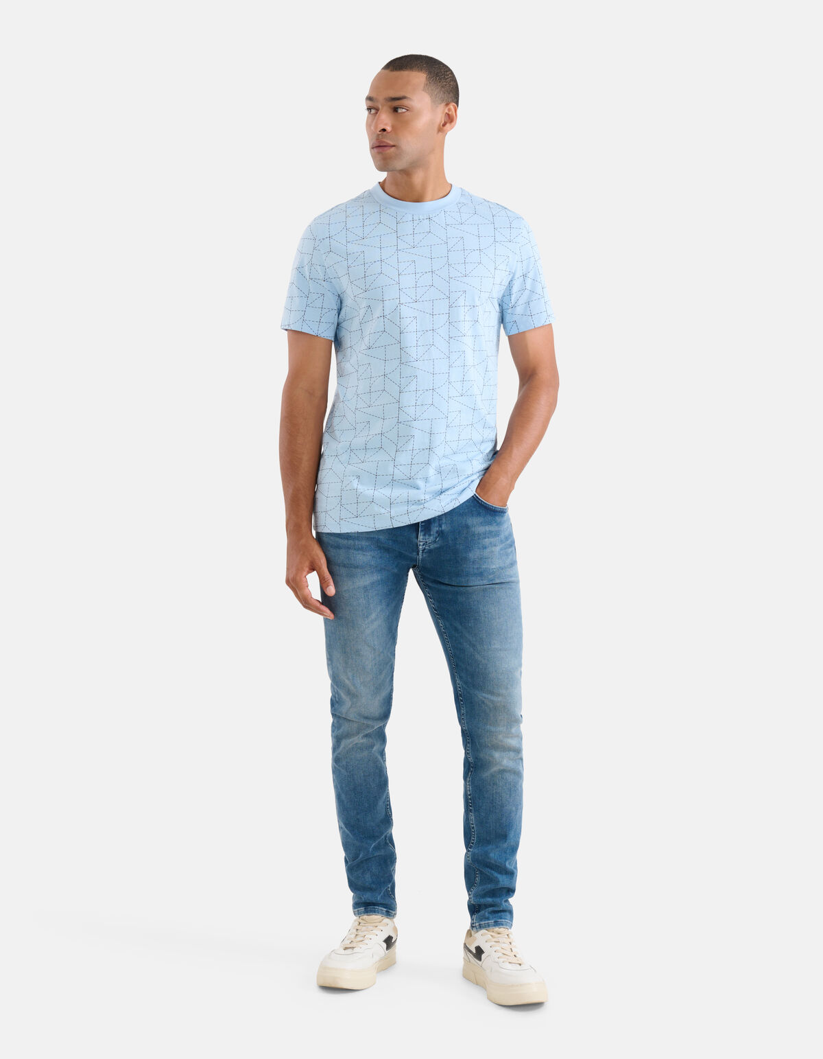 Bedrucktes T-shirt Hellblau SHOEBY MEN