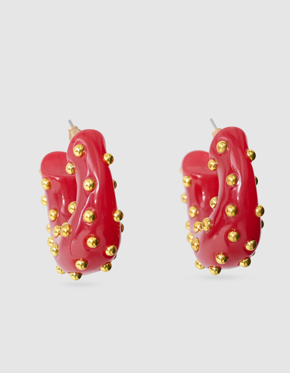 Studded Hoop Ohrringe Rot SHOEBY ACCESSOIRES