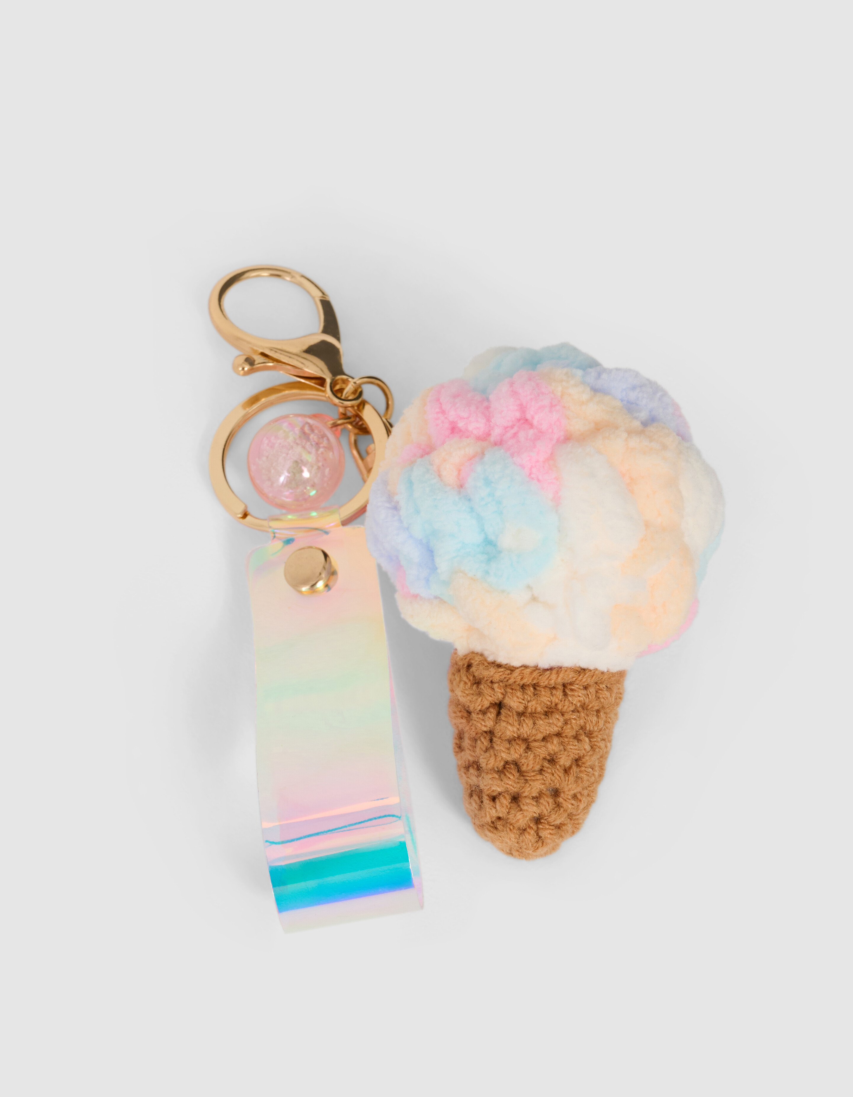 Gehäkelter Eiscreme-Schlüsselanhänger Hellrosa SHOEBY ACCESSOIRES