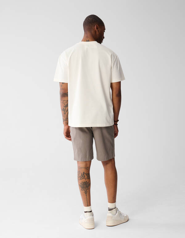 Gen&auml;htes Kunstwerk T-shirt Gebroken Wit SHOEBY MEN