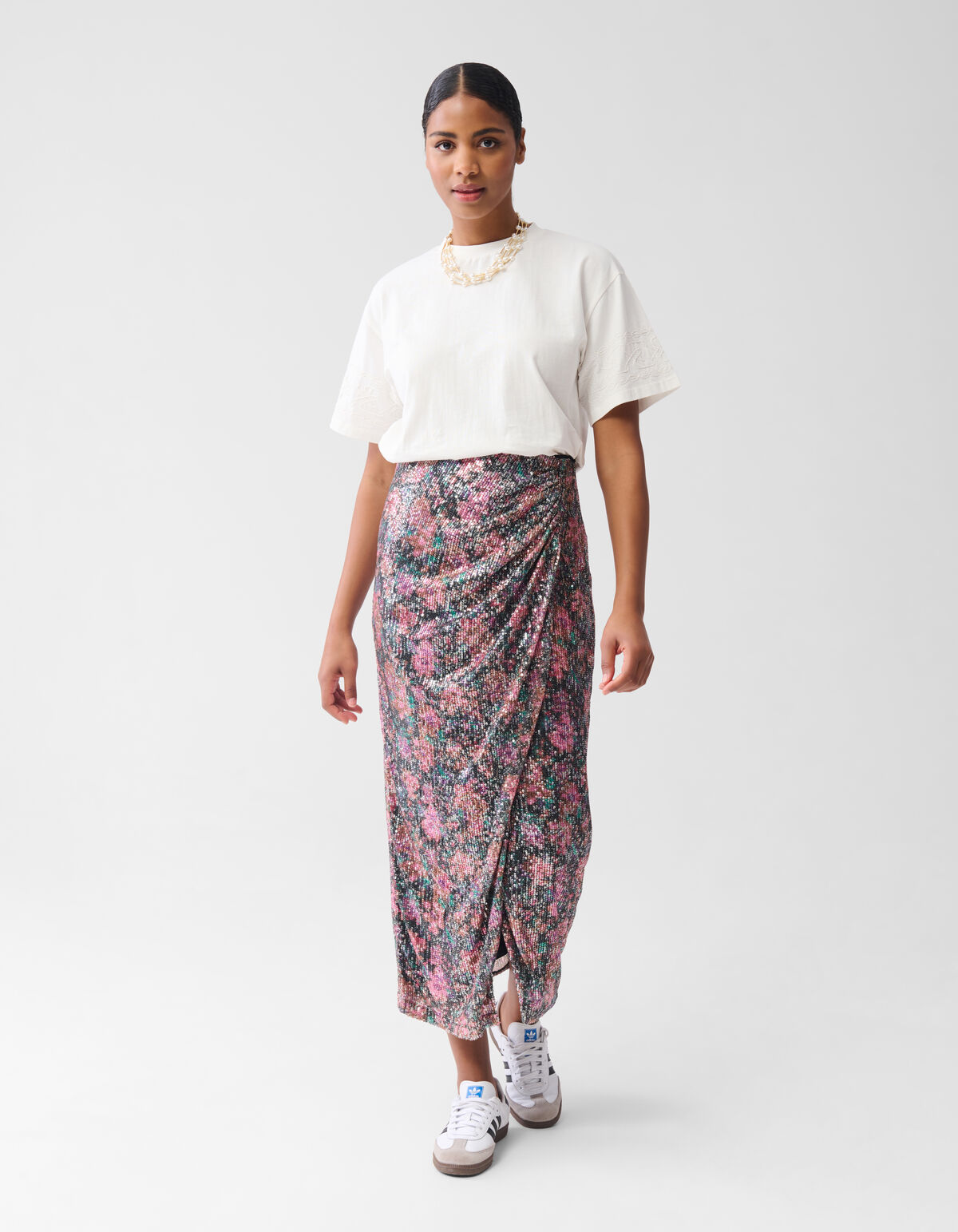 Cord-Stickerei T-Shirt Off White von Fred SHOEBY WOMEN