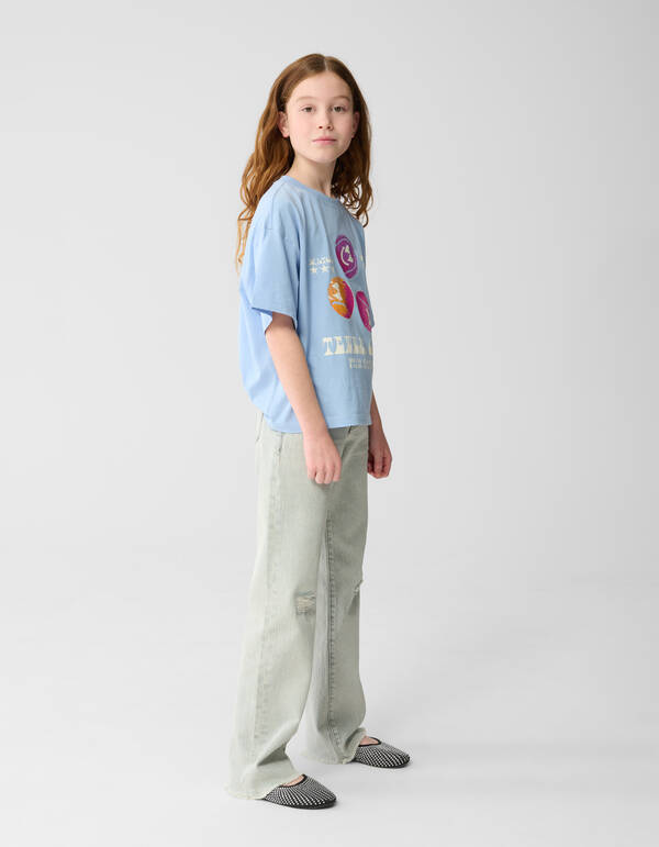 Destroy Straight Fit Jeans Hellgrau SHOEBY GIRLS