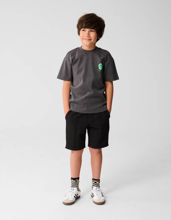 Farbe Smiley-T-Shirt Dunkelgrau SHOEBY BOYS