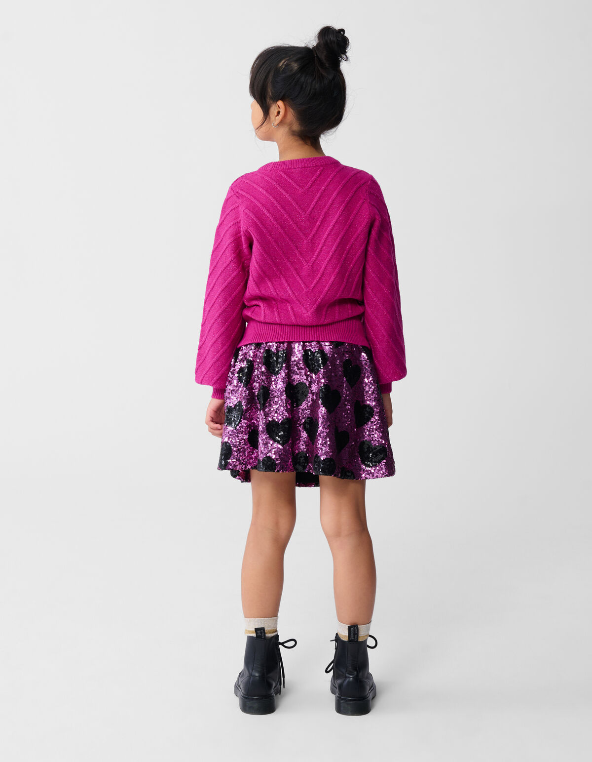 Glitzer-Strickpullover Dunkelrosa SHOEBY GIRLS