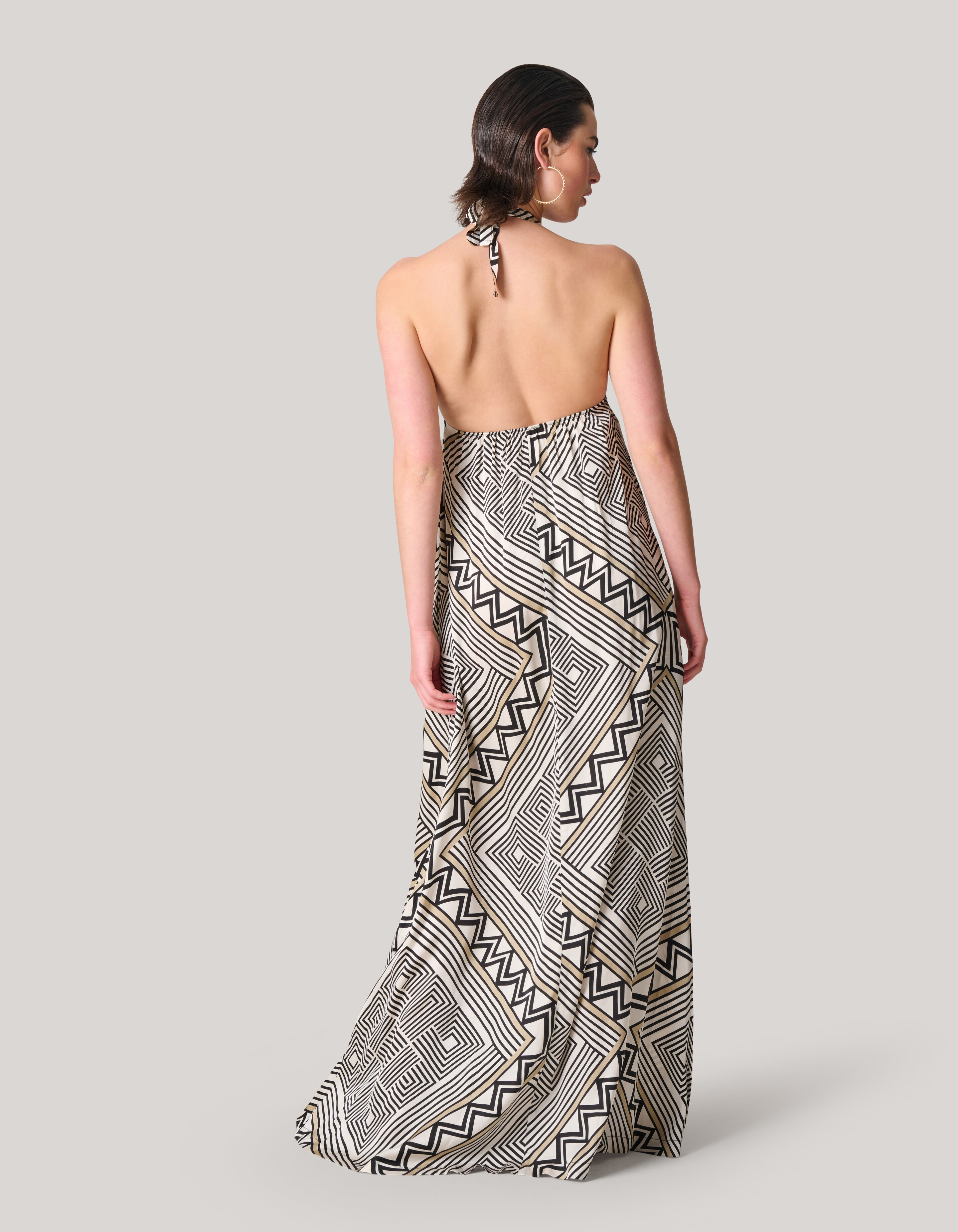 Printed Maxi Jurk Gebroken Wit SHOEBY WOMEN