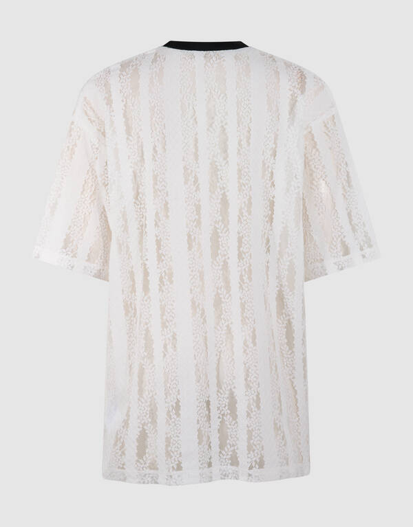 Oversized-T-Shirt mit Spitzenlabel Wei&szlig; SHOEBY WOMEN