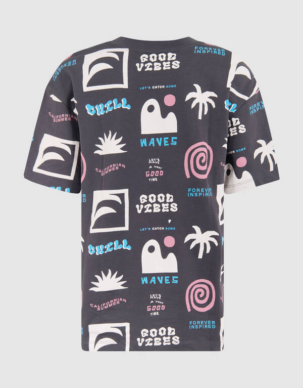 34 / 5.000Sommer Artwork T-Shirt Dunkelgrau SHOEBY BOYS