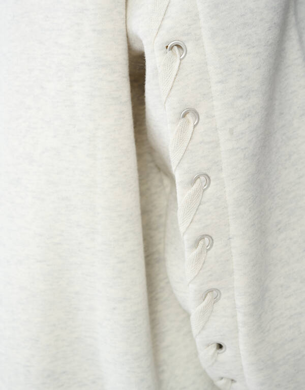 Pullover mit Schn&uuml;rung in Hellgrau SHOEBY WOMEN