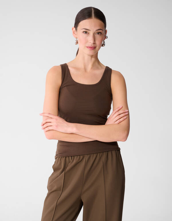 Basis Tanktop Donkerbruin SHOEBY WOMEN