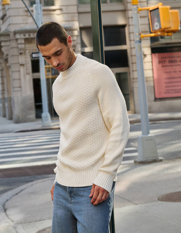 Struktur-Strickpullover Off White SHOEBY MEN