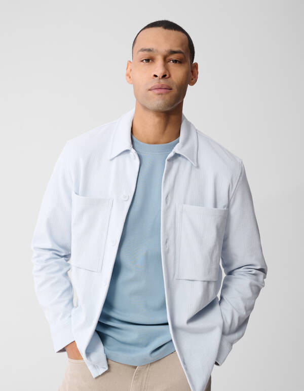 Strukturiertes Overshirt Hellblau SHOEBY MEN