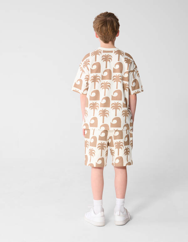 Tropic Vibes Artwork T-Shirt in gebrochenem Wei&szlig; SHOEBY BOYS