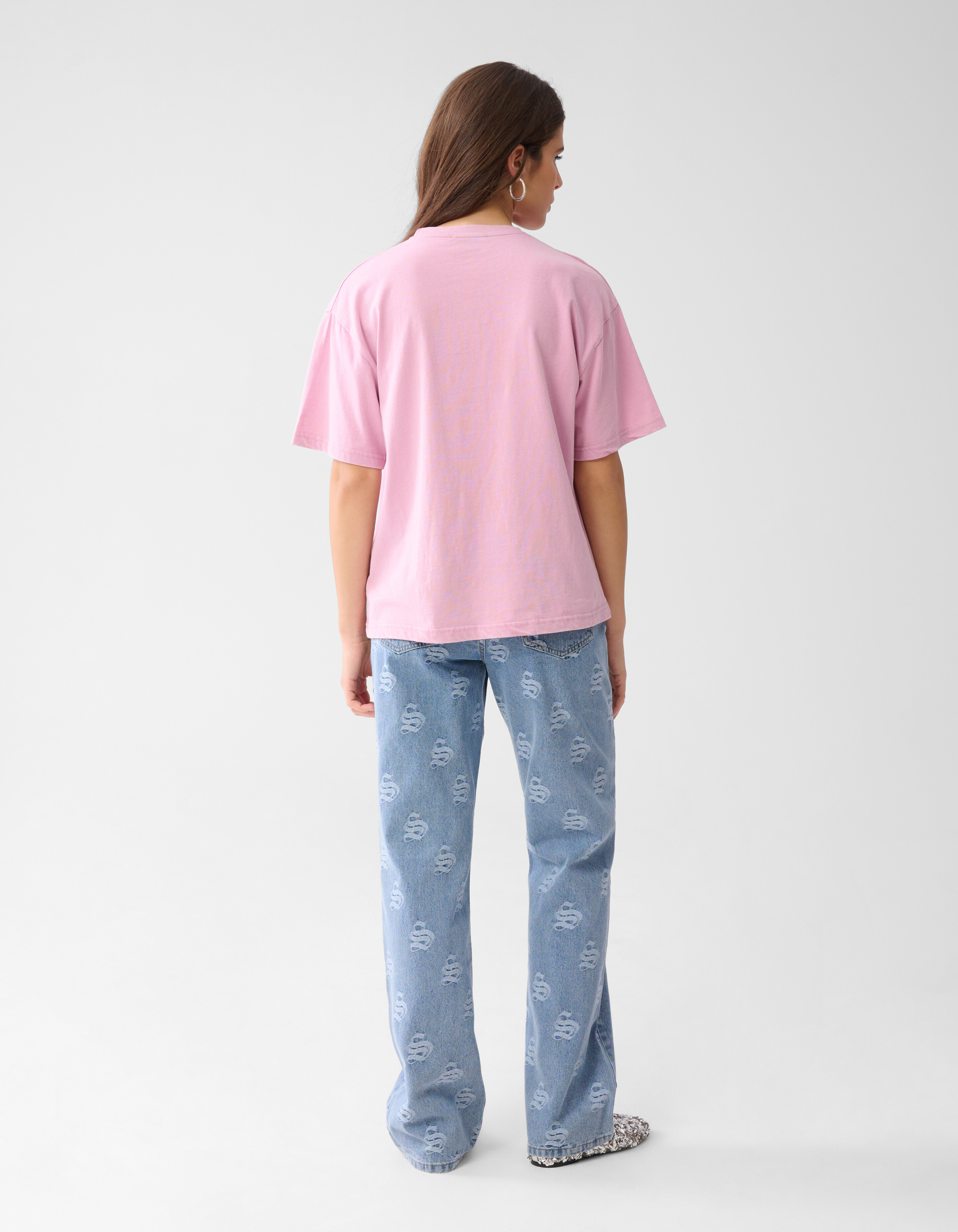 Gewaschenes Logo-T-Shirt Hellrosa SHOEBY WOMEN