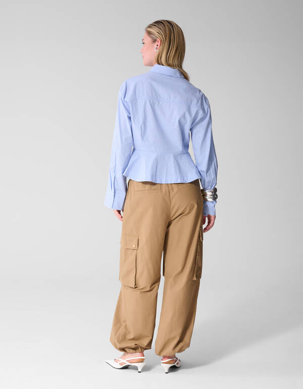 Popeline-Bluse mit Sch&ouml;&szlig;chen Blau SHOEBY WOMEN