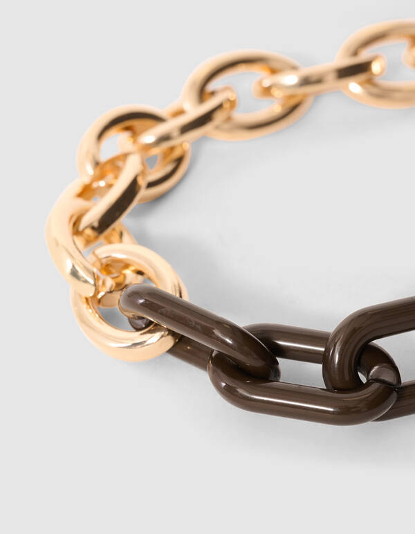 Bulky Chain Halskette Gold/Braun SHOEBY ACCESSOIRES