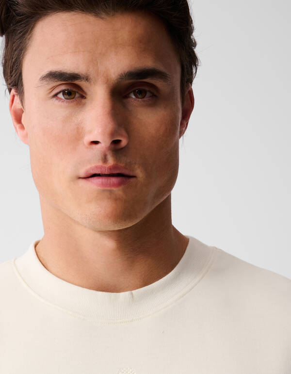 Stickerei Kunstwerk T-Shirt Gebrochen Wei&szlig; SHOEBY MEN