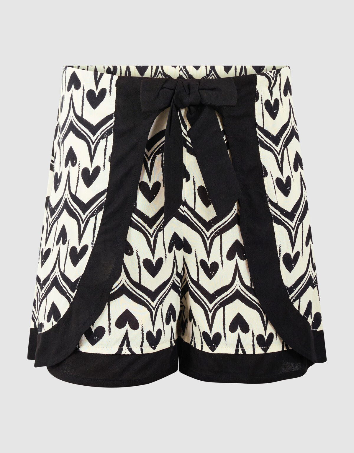 Herz-Print Skort Gebrochen Wei&szlig;/Schwarz SHOEBY GIRLS