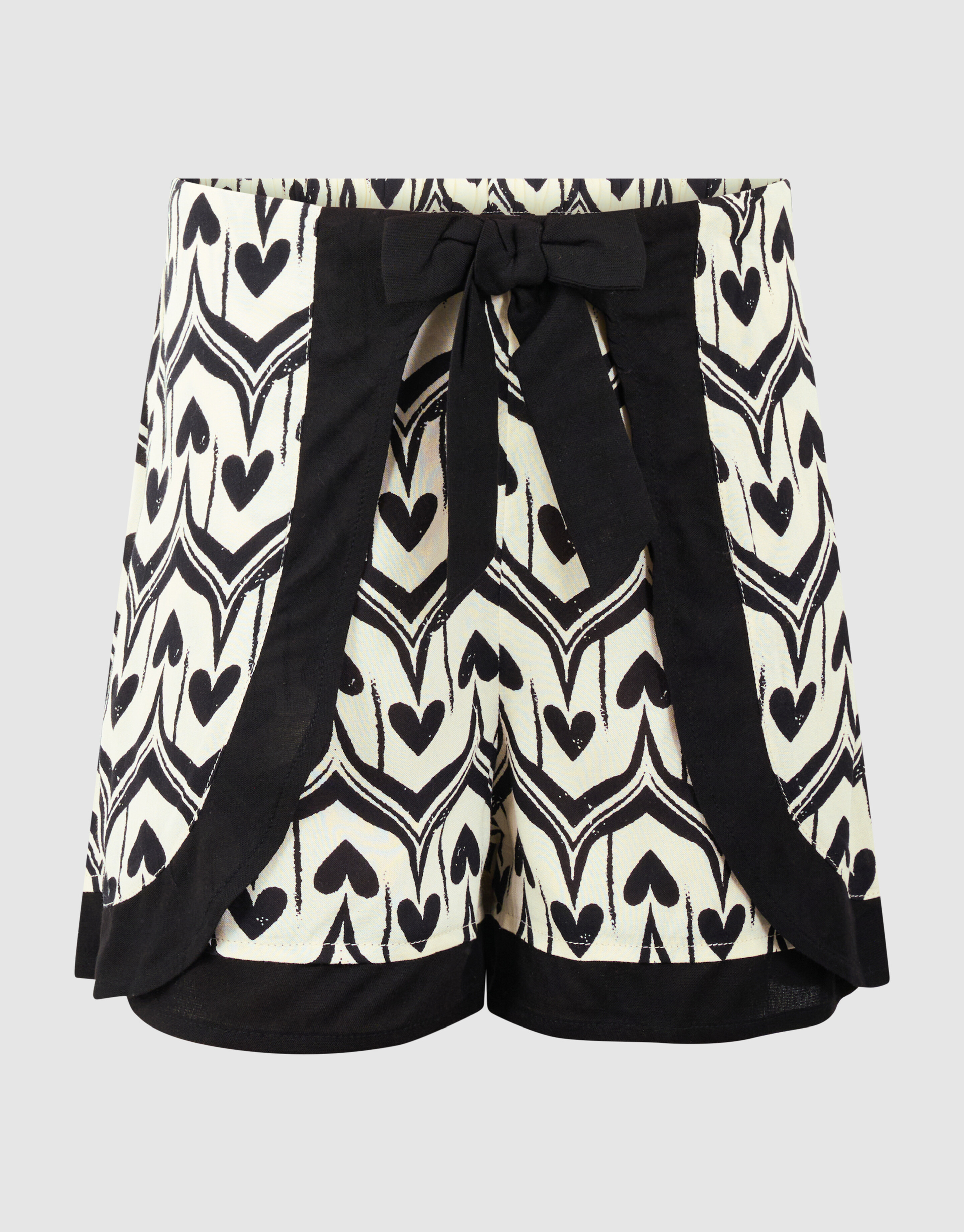 Herz-Print Skort Gebrochen Wei&szlig;/Schwarz SHOEBY GIRLS
