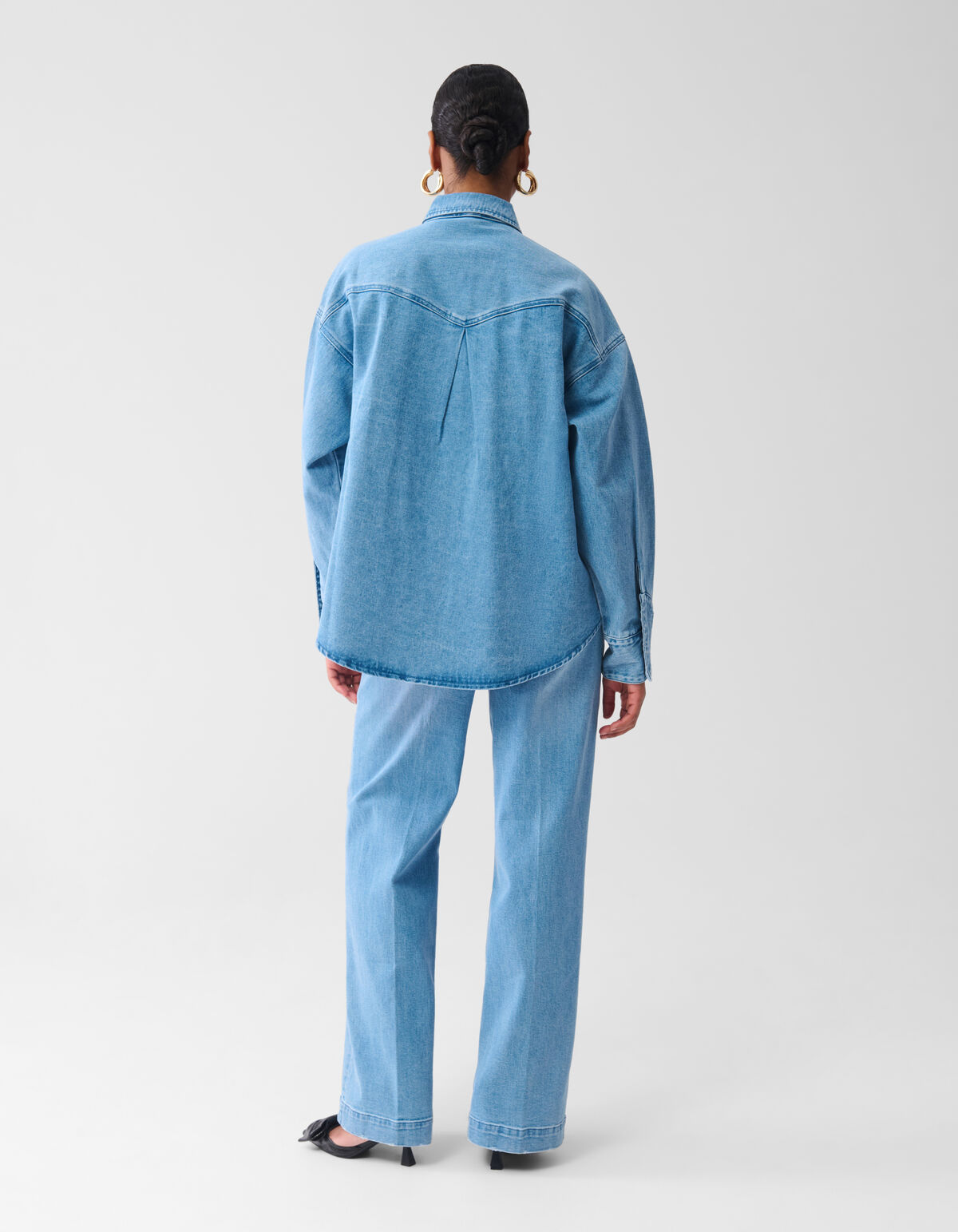 Übergroße Denim-Bluse Mediumstone von Fred SHOEBY WOMEN
