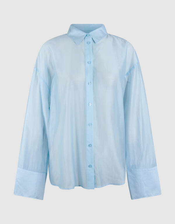 Transparente Oversized-Bluse Hellblau SHOEBY WOMEN