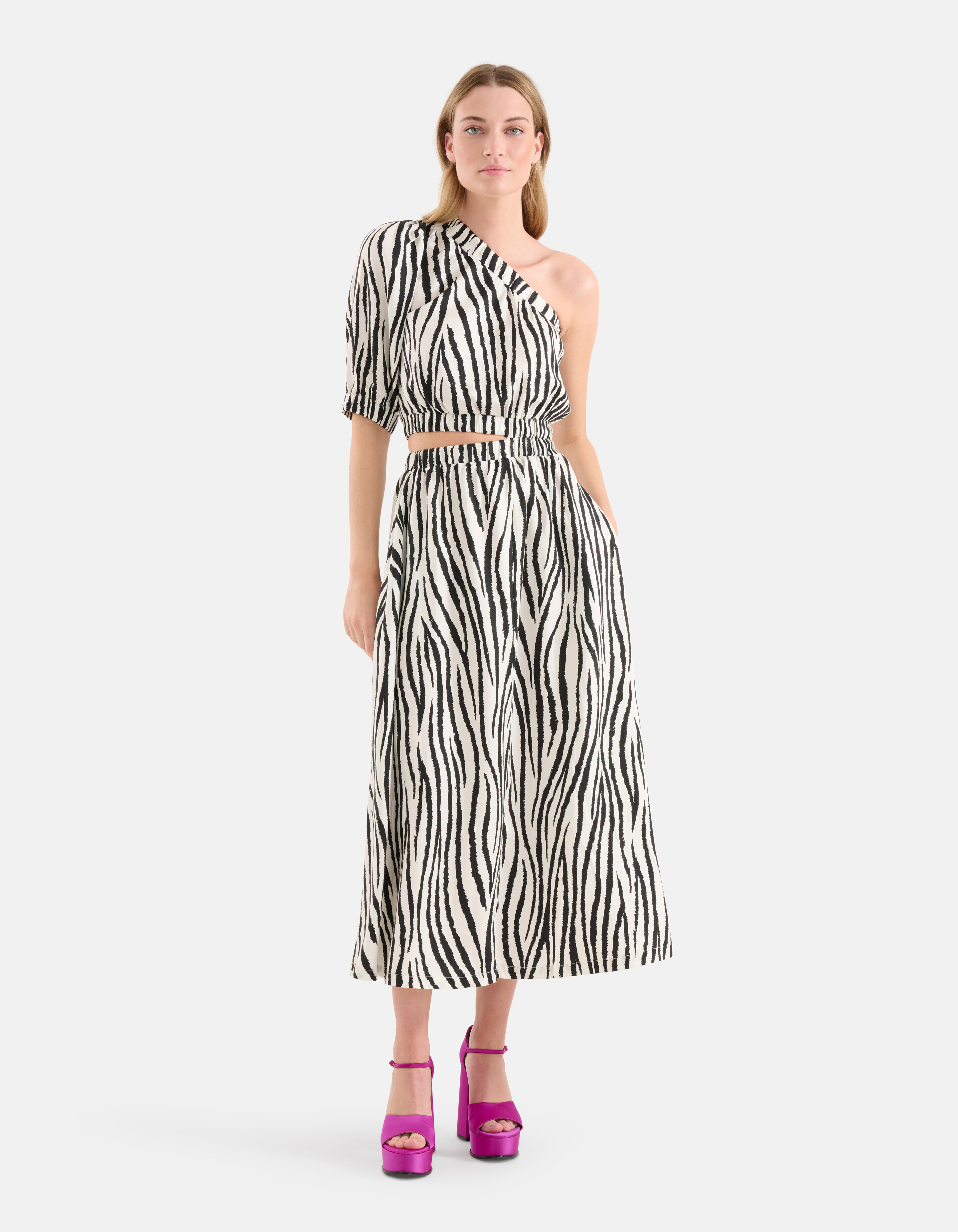 Zebra bedrucktes Kleid Schwarz/Weiß SHOEBY WOMEN