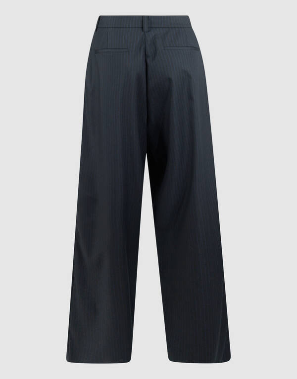 Nadelstreifen-Hose mit weitem Bein, dunkelblau SHOEBY WOMEN