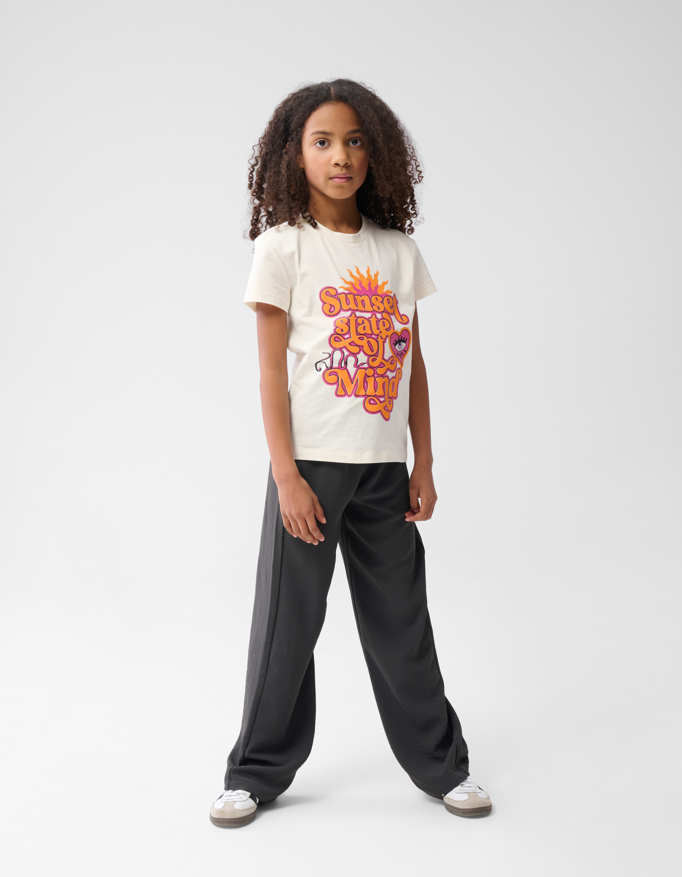 Glitter Artwork T-shirt Off White SHOEBY GIRLS