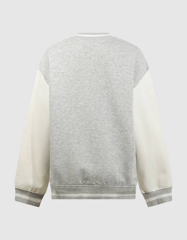 Varsity Bomber Sweatjacke Hellgrau SHOEBY BOYS