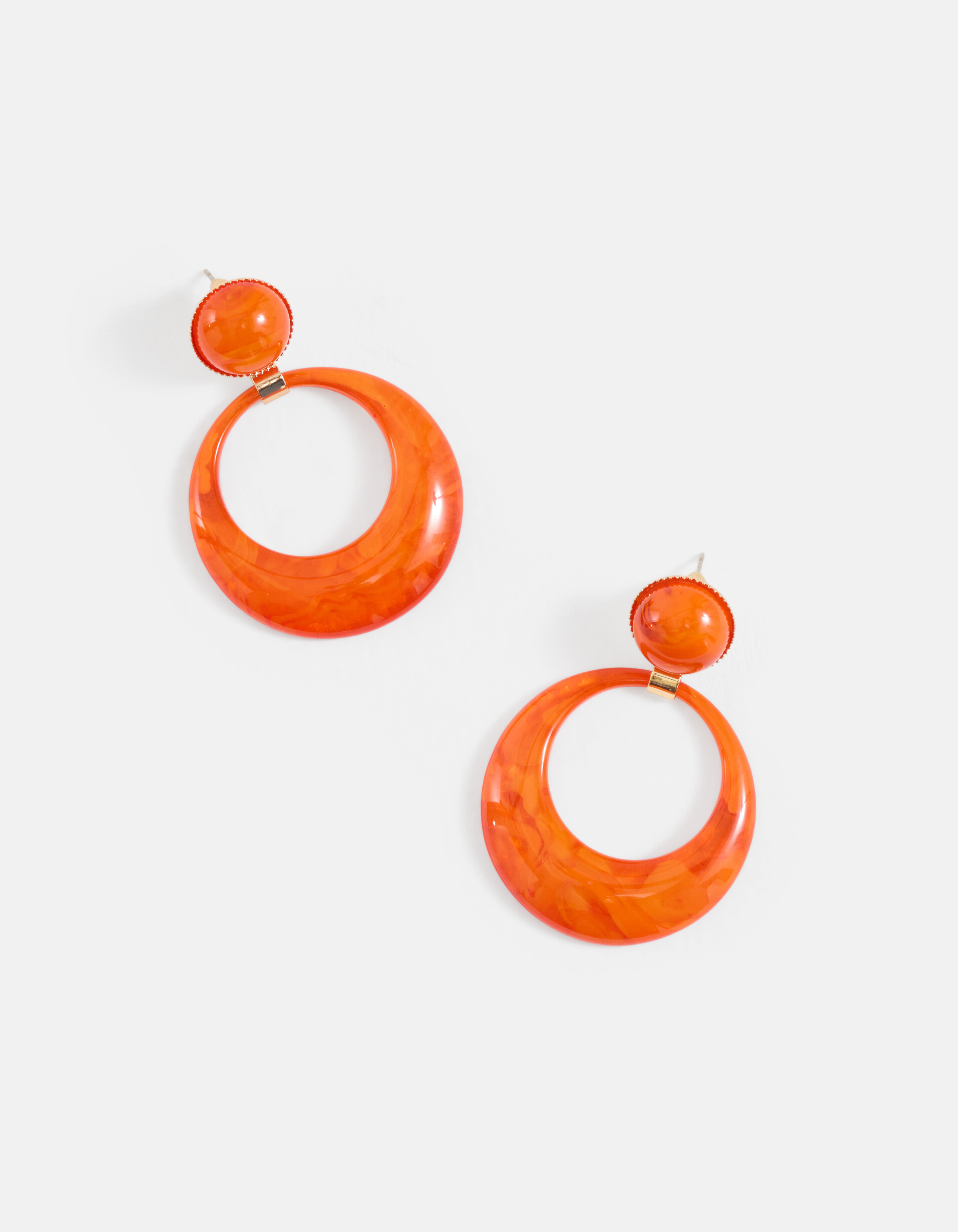 Ronde Oorbellen Oranje SHOEBY ACCESSOIRES