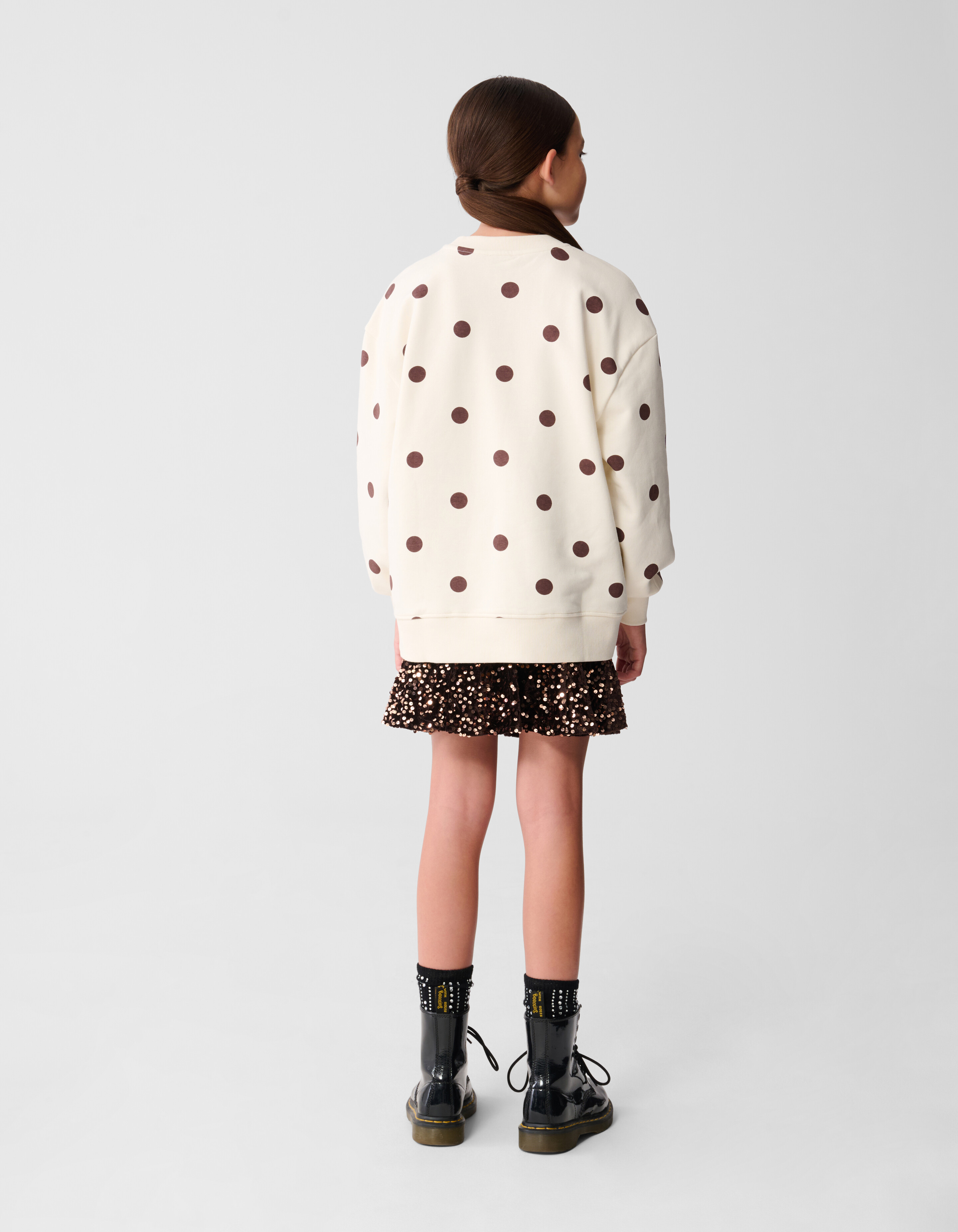 Polkadot-Pullover in gebrochenem Wei&szlig; SHOEBY GIRLS