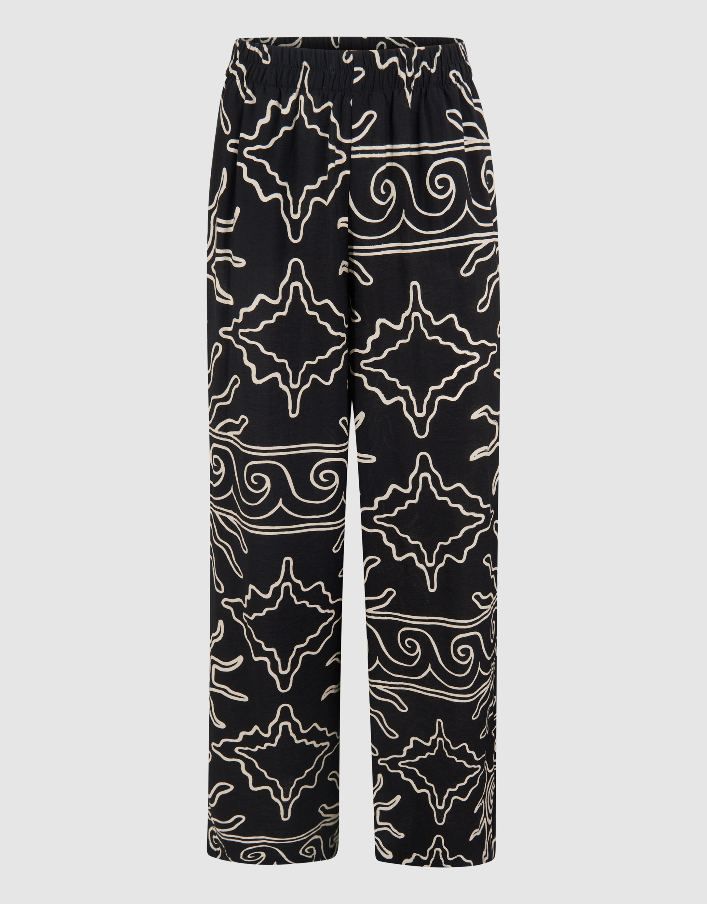 Bedruckte Hose mit weitem Bein Schwarz SHOEBY WOMEN