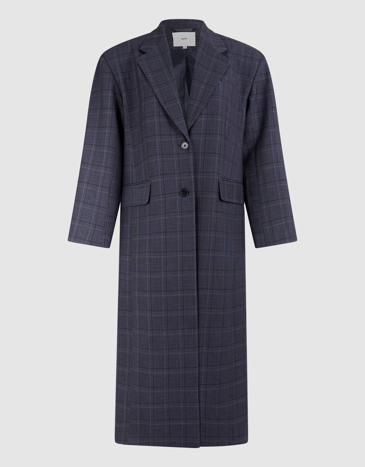 Midi-Check-Blazer Dunkelgrau SHOEBY WOMEN