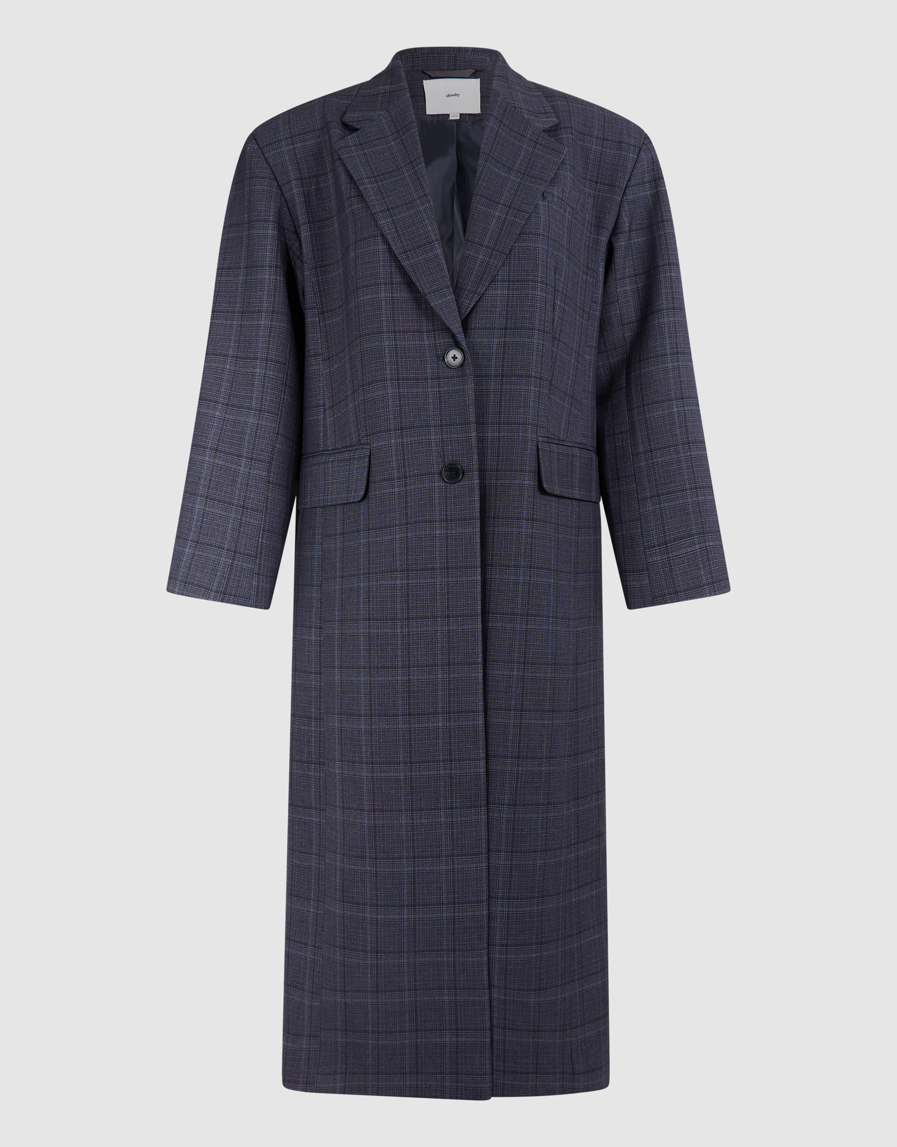 Midi-Check-Blazer Dunkelgrau SHOEBY WOMEN