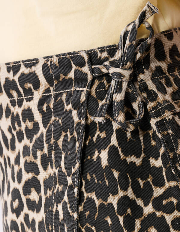 Denim-Leoparden-Skort Braun SHOEBY GIRLS
