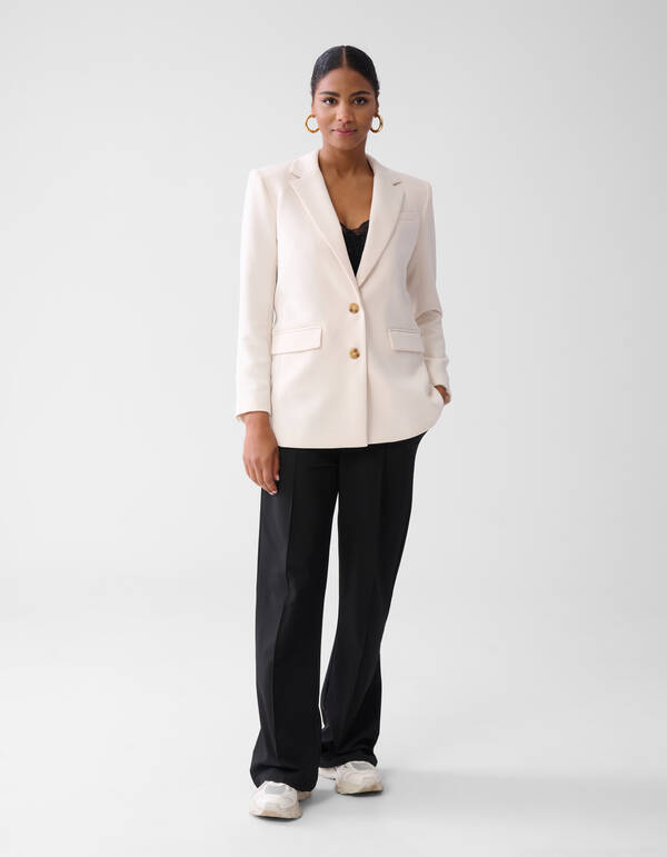 &Uuml;bergro&szlig;er Blazer Off White SHOEBY WOMEN