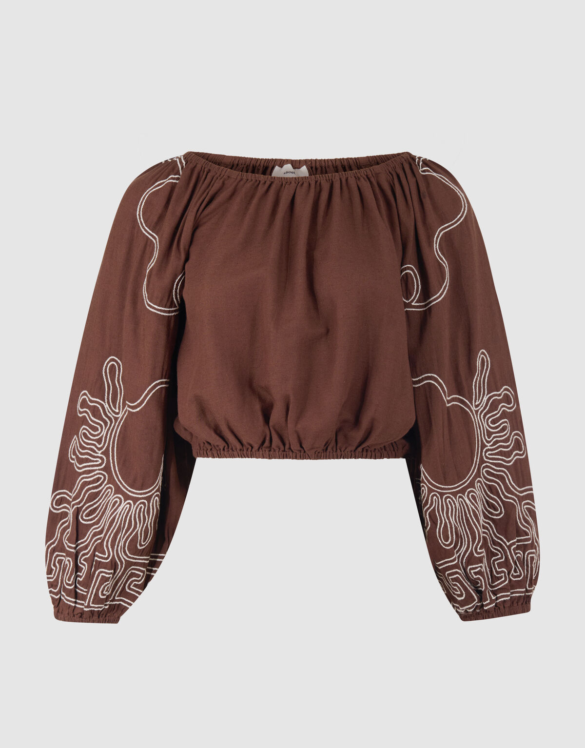 Stickerei Off-Shoulder-Top Braun SHOEBY WOMEN