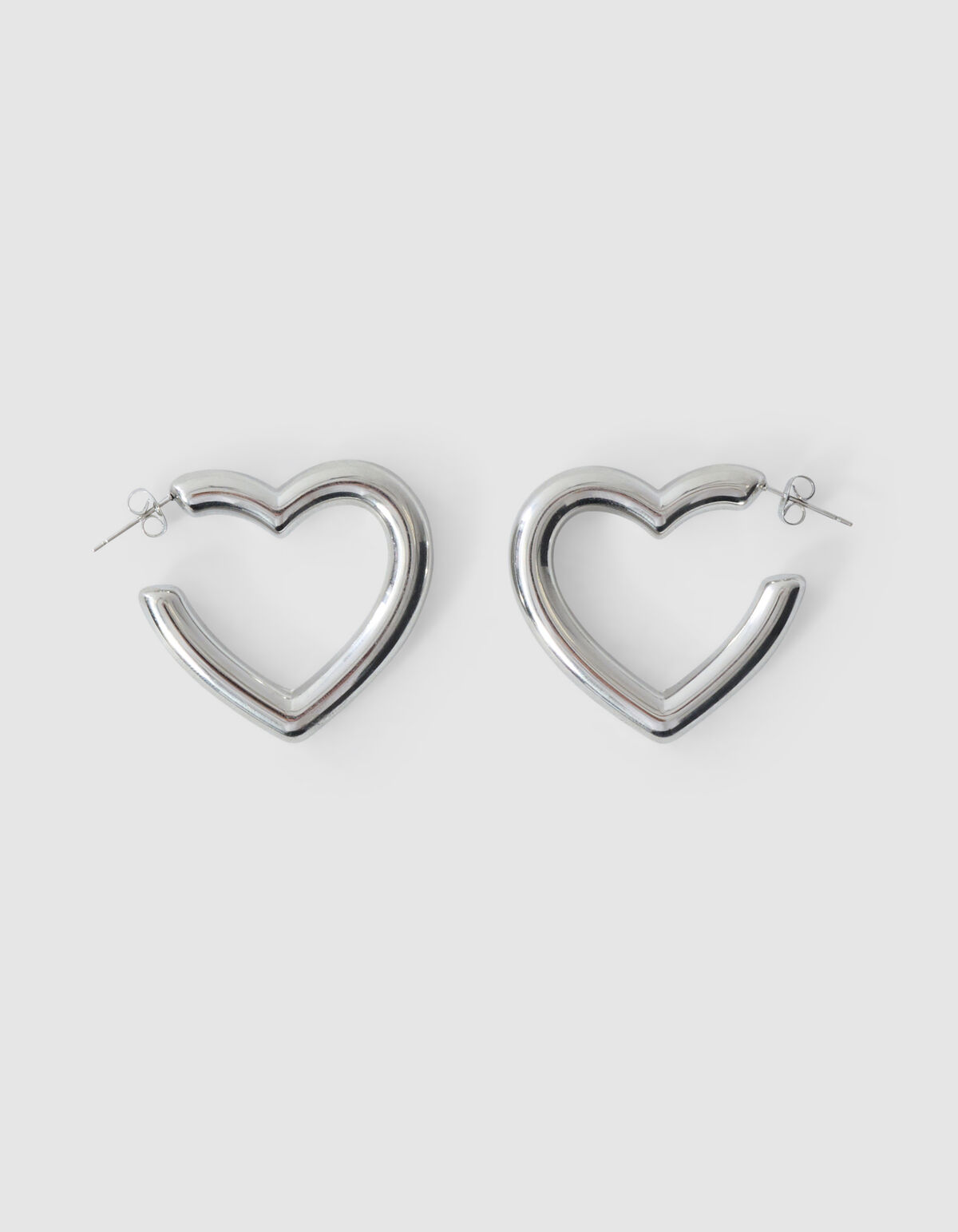 Bulky Heart Hoop Ohrringe Silber SHOEBY ACCESSOIRES