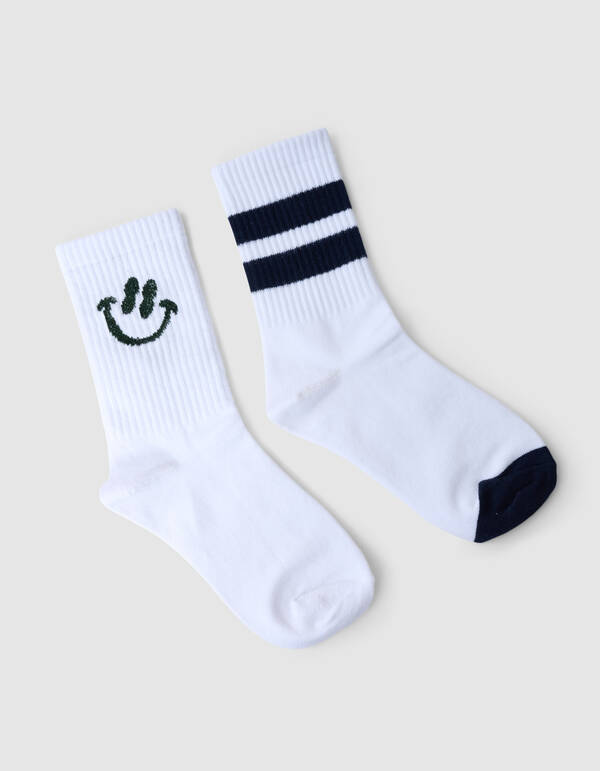 Gestreifte Socken Wei&szlig; SHOEBY ACCESSOIRES